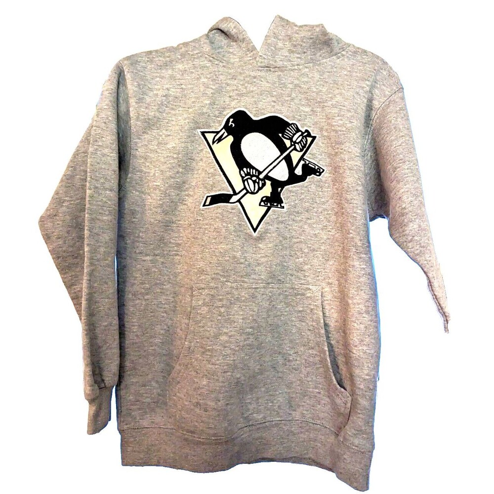 Pittsburgh Penguins boys grey hoody size medium (10-12) preowned
